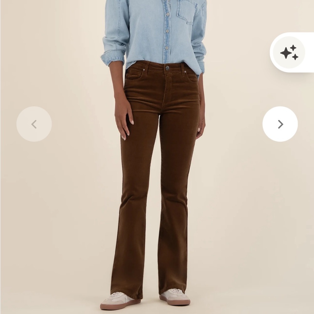 NWT Kut From The Kloth Ana Corduroy Brown Flare Jeans Retro 18‎